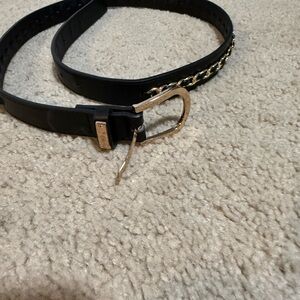 Juicy Couture Black Belt with Gold Chain Accent